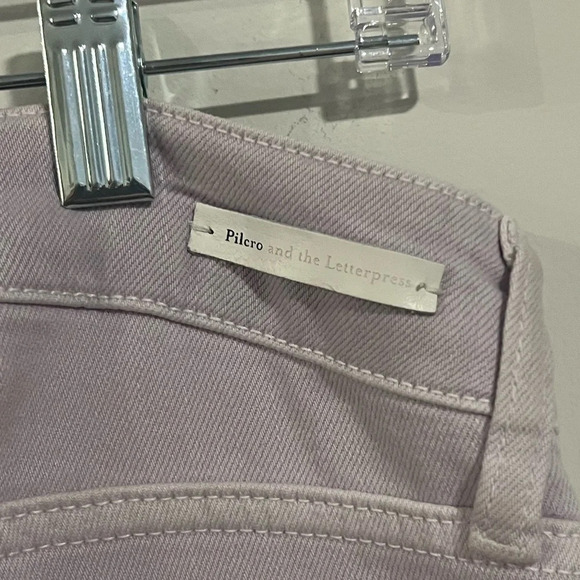 Pilcro by Anthropology Women Size 30 Bootcut Raw Hem Lavender High Rise Pants - Picture 9 of 12